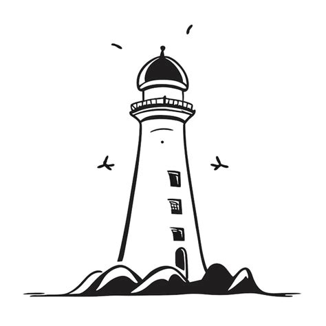 Premium Vector Lighthouse Vector Illustration Doodle Line Art