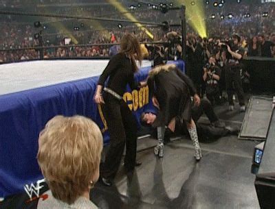 Stephanie McMahon slaps Trish Stratus - WWF WrestleMania X7 2001 gif ...