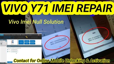 Vivo Y71 1734 Security Repair Done Vivo Pd1731F Imei Repair Solution