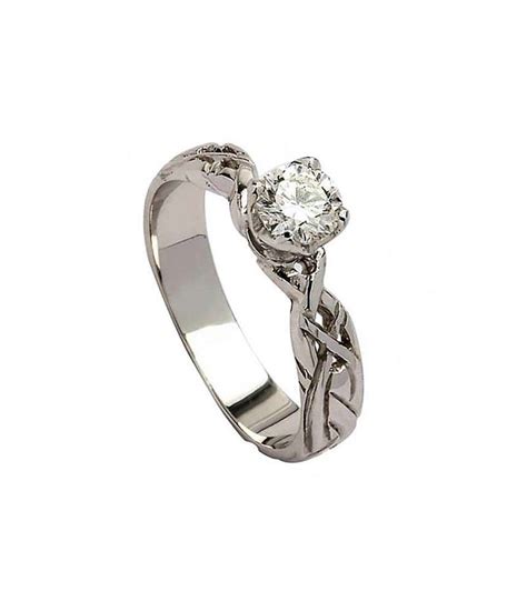 Celtic Diamond Engagement Ring with Solitaire Diamond