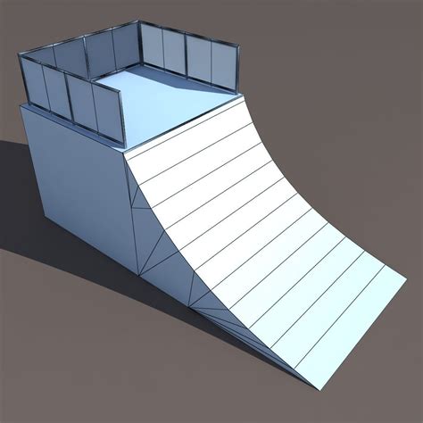 D Model Skate Half Pipe Low Poly D Model Vr Ar Low Poly Max Obj