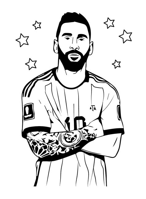 Messi Star In Star Coloring Pages Messi Sports Coloring Pages