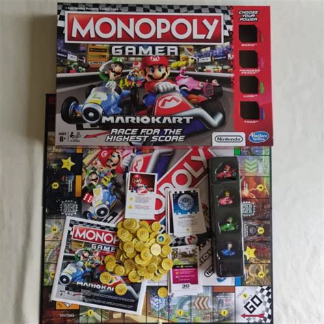 Monopoly Gamer Mario Kart Nintendo Board Game Complete Hasbro