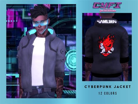 The Sims Resource - CYFI - Cyberpunk Jacket (Male)