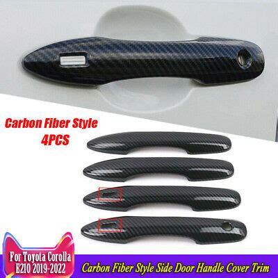 Carbon Fiber Style Side Door Handle Cover Trim For Toyota Corolla E