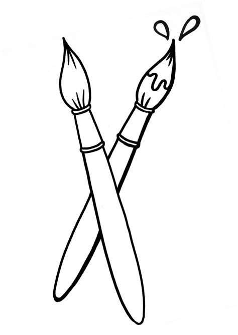 Print Out Coloring Paint Brush Coloring Pages