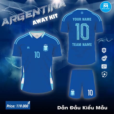 ao doi tuyen argentina san khach  xanh duong mata sport