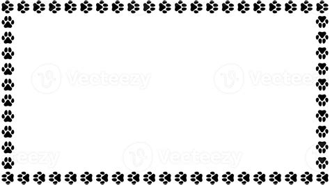 Dog paw print frame border 37911875 PNG