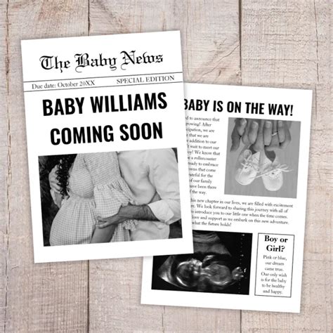 Coming Soon Baby Newspaper Pregnancy Announcement Zazzle