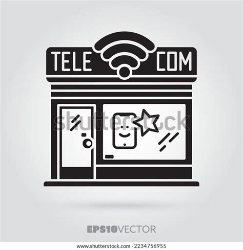 Telco Store Glyph Icon Cute Little Stock Vector (Royalty Free ...