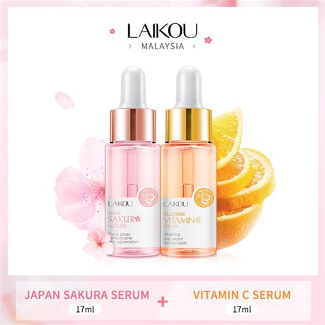 LAIKOU VC Whitening Sakura Serum Vitamin C Essence Brightening Reduce