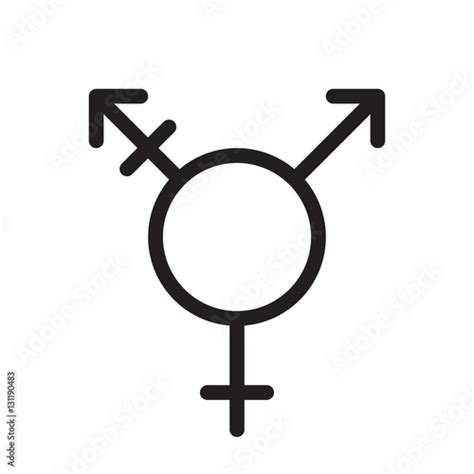 Transgender Symbol Line Icon Outline Vector Logo Illustration Linear