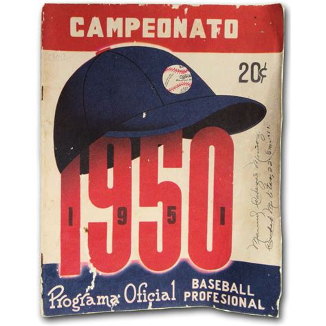 Vintage Cuba Baseball Sports Collectibles > 1950 Programa Oficial Baseball Profesional 1950-51