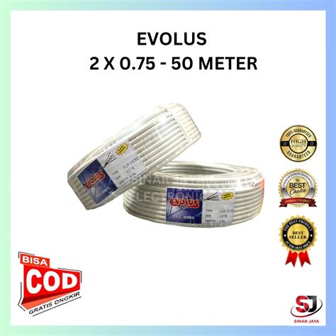 Jual Kabel Listrik Serabut Evolus X Meter Hitam Putih