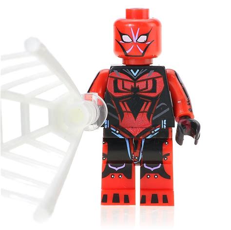 Minifigure Spider Man Black Red Suit Marvel Super Heroes Compatible Lego Building Block Toys