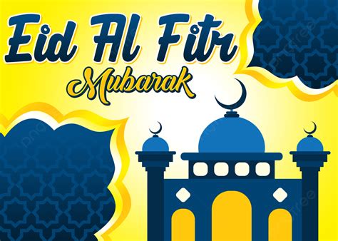 Fondo Eid Al Fitr Mubarak Azul Y Amarillo Tema Isl Mico Fondo Eid Al