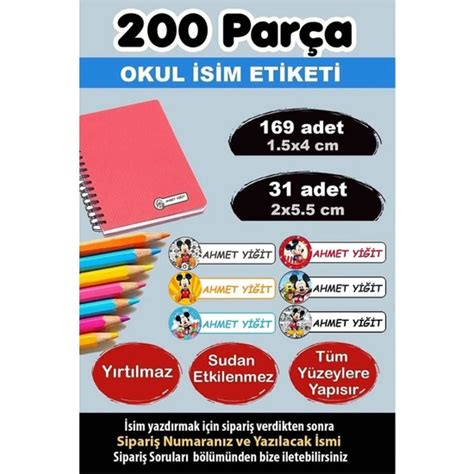 Kt Grup Okul Etiketi Kalem Defter Etiketi Özel Isimli Etiket Fiyatı