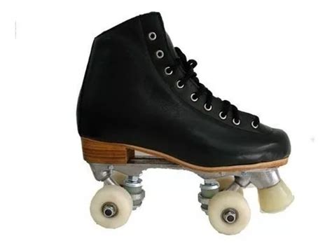 Patins Quad 4 Rodas Profissional Básico Preto E Roda Branca Frete grátis