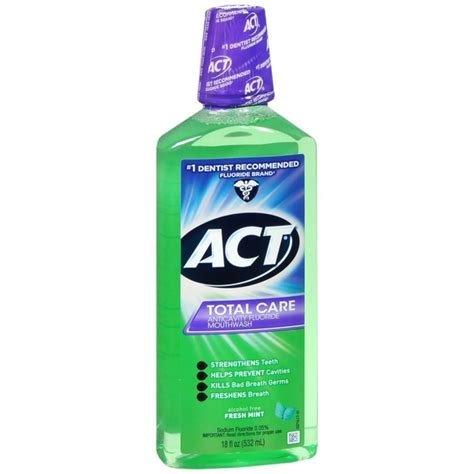 Act Total Care Anticavity Fluoride Mouthwash Fresh Mint Oz