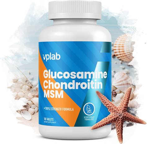 Vplab Glucosamine Chondroitin Msm Complex Triple Strength Formula Supplement For