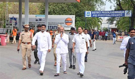 Bandi Sanjay Released On Bail From Karimnagar Jail Telangana Today