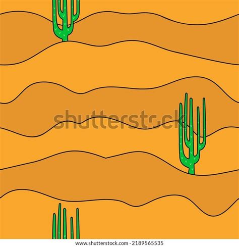 Vector Seamless Pattern Desert Cacti Sand Stock Vector Royalty Free 2189565535 Shutterstock