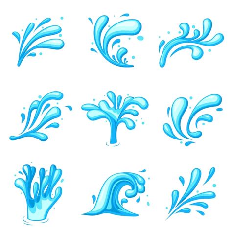 Premium Vector Cartoon Water Splash Energy Splashes Clipart Liquid