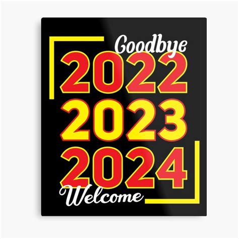 Lámina metálica Feliz año nuevo 2023 Adiós 2022 Bienvenido 2023 de