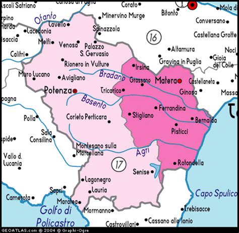 A Detailed Map of Basilicata Italy