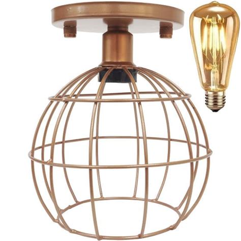 Lustre Teto Plafon Lâmpada Led St64 Industrial Aramado Globo Retrô