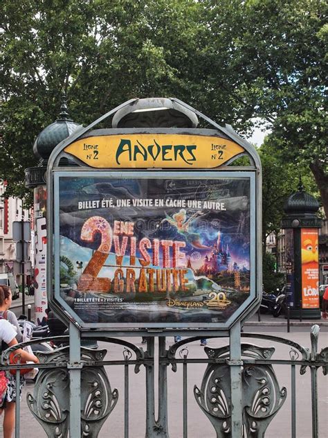 Anvers Metro Station Montmartre Paris France Editorial Stock Image