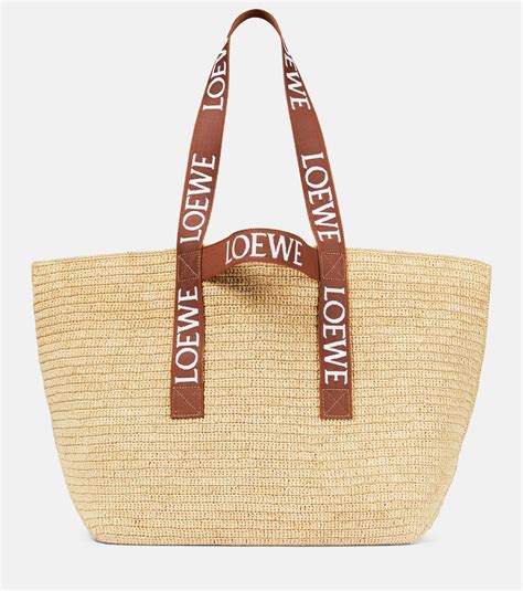 Loewe Fold Raffia Tote Bag In Natural Lyst Canada