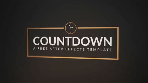 Freebie Free After Effects Template Countdown