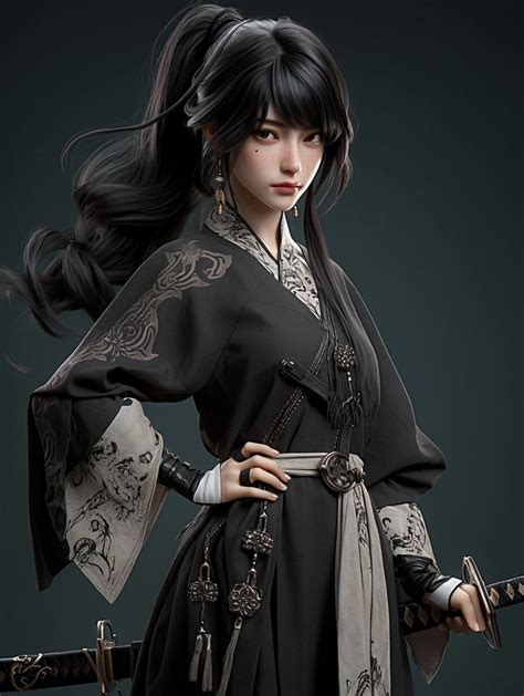 谁还不会打几个字生成图片了啊？ Kay20000 Female Samurai Warrior Woman Character Portraits