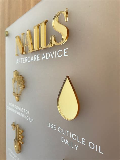 Nail Aftercare Advice Acrylic A3 3d Perspex Wall Sign Beauty Etsy