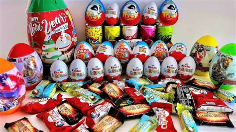 200 Kinder Surprise Eggs Satisfying Video A Lot Of Toys Opening Lollipop Candy Asmr Girl