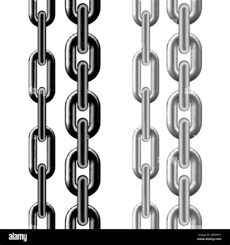 Seamless Chain Pattern Black And Silver Metallic Chain Texture Vector