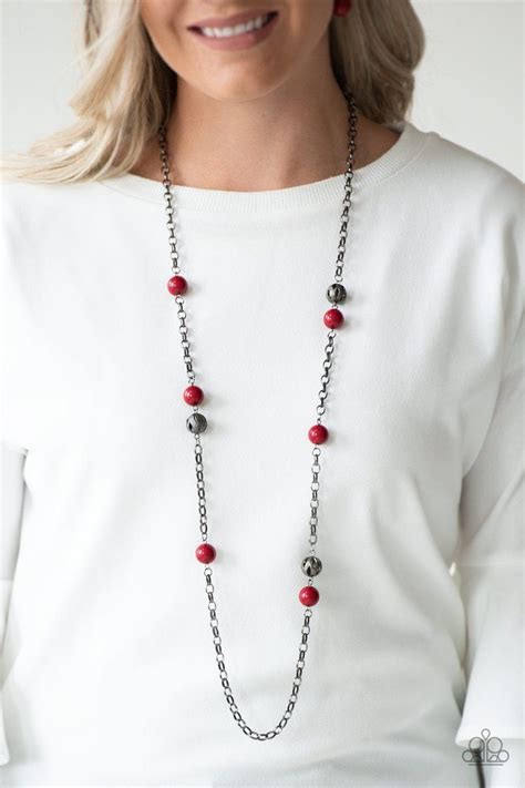 Paparazzi Fashion Fad Necklace Red 21 Red Necklace Set Paparazzi Fashion Red Necklace