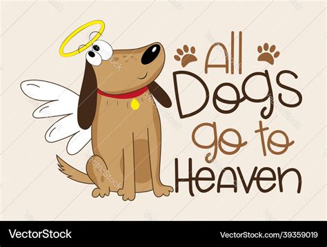 All Dogs Go To Heaven Cute Hand Drawn Angel Dog Vector Image