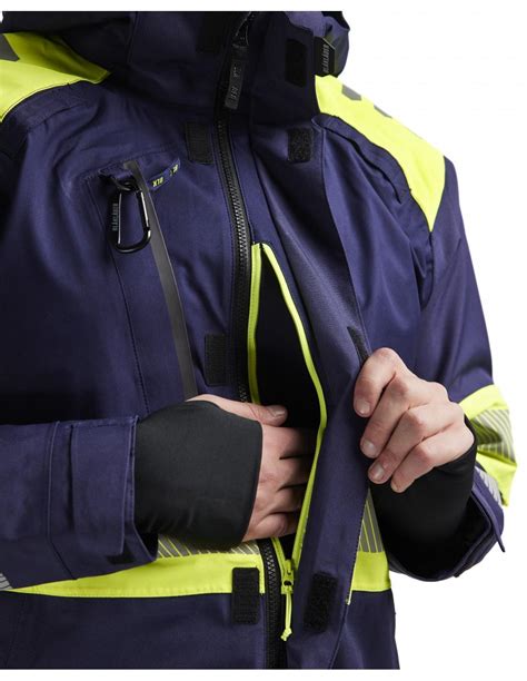 Veste Hardshell Haute Visibilit Marine Jaune Fluo L Blaklader