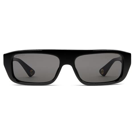 Gucci Rectangular Sunglasses Black Grey Gucci Eyewear Avvenice