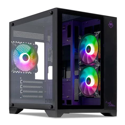 GABINETE GAMER MANCER CV100 PURPLE EDITION ARGB MID TOWER LATERAL DE