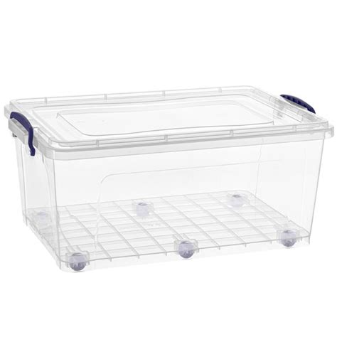 Rebrilliant Clear Plastic Storage Tote with Wheels & Reviews | Wayfair