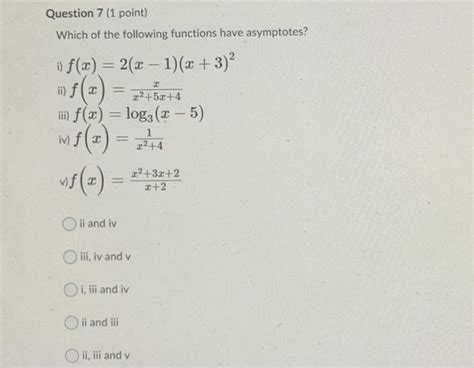 Solved Question 10 1 Point Which Of The Following