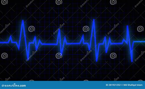 Blue Artwork Background With An Oscilloscope Screen And A Cardiogram