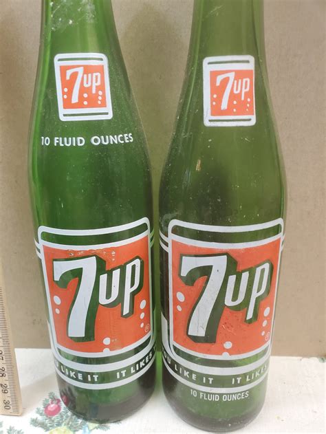 Vintage 7up Pop Bottles Old Seven Up Pop Bottles Old Etsy