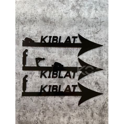 Jual Kiblat Sign Acrylic Akrilik Petunjuk Arah Kiblat Sign Board