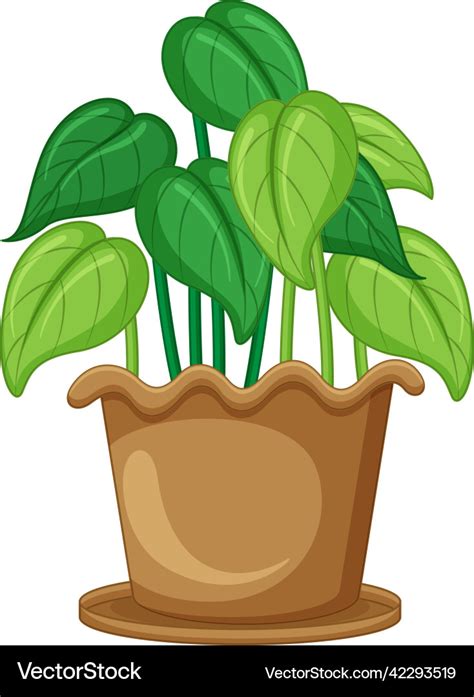 Plant In A Pot In Cartoon Royalty Free Vector Image