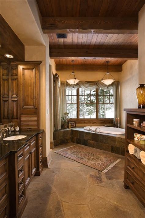 Luxury Bathroom Rustic Interior Design For Lakeview Residence Image