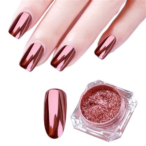 1box Rose Gold Mirror Nail Glitter Powder Dust Diy Nail